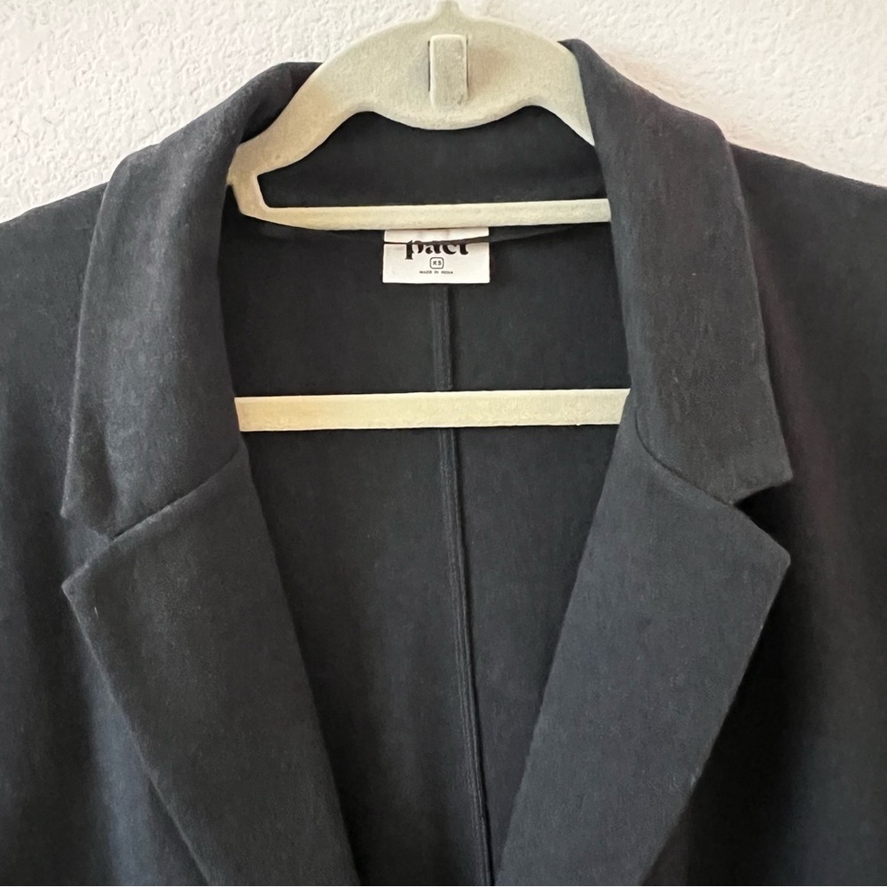 Pact Airplane Relaxed Blazer Organic Cotton Charcoal Heather Gray XS NWOT - Picture 7 of 16